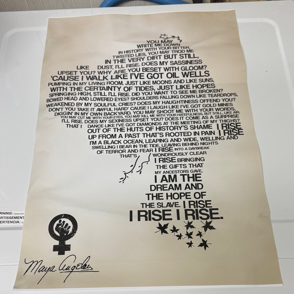 Typography Art Print - 'I Rise' Black on Cream Wall Art - Picture 2 of 5